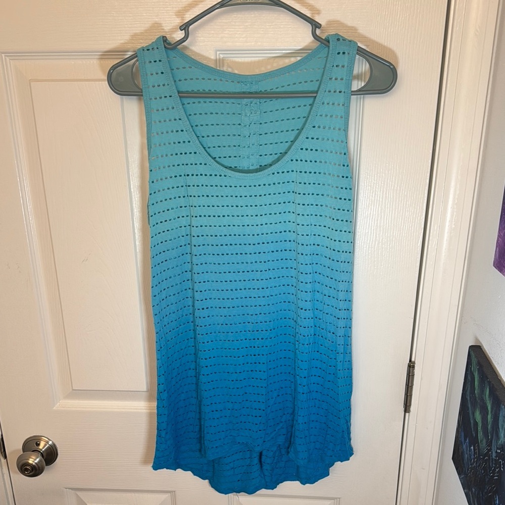Teal to Blue Gradient Sleeveless Top